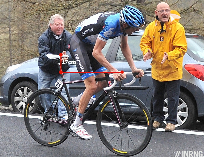 Photo: Hesjedal is an exaggerated example with a 17cm drop according to Bikeradar.