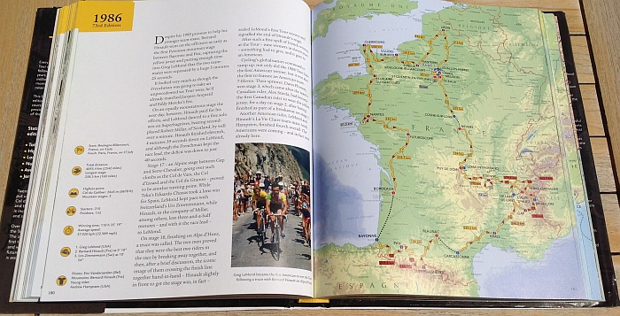 Photo: Each Tour gets two pages, one page with a summary of the race. 