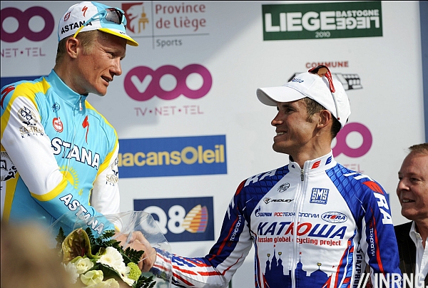 Photo: Alexandr Kolobnev sold the 2010 Lige-Bastogne-Lige race to Alexander Vinokourov.