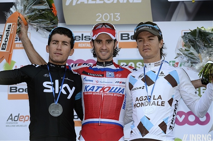 Fleche Wallonne podium 2013 Henao Moreno Betancur