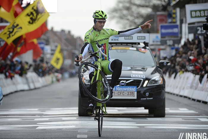 Peter Sagan Wheelie wevelgem victory celebration